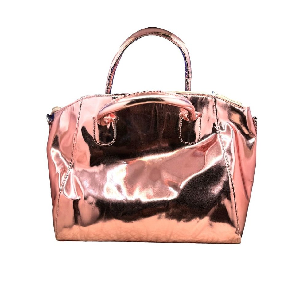 Ultra Chi Metallic Pink Metallic Handbag with Shoulder Strap